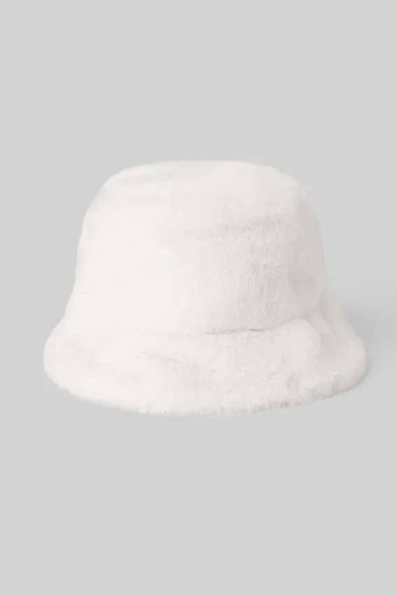 Sombrero de pescador de piel sintética - Marfil