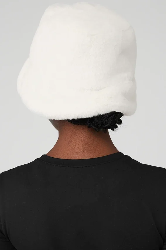 Sombrero de pescador de piel sintética - Marfil