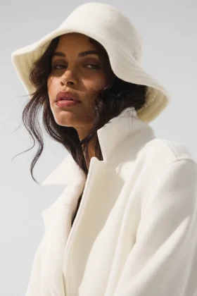 Sombrero tipo bucket de lana merino - Marfil