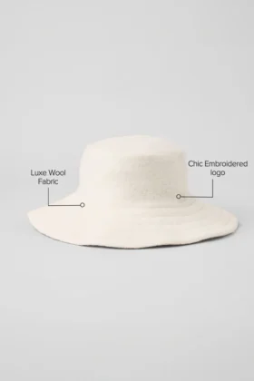 Sombrero tipo bucket de lana merino – Marfil