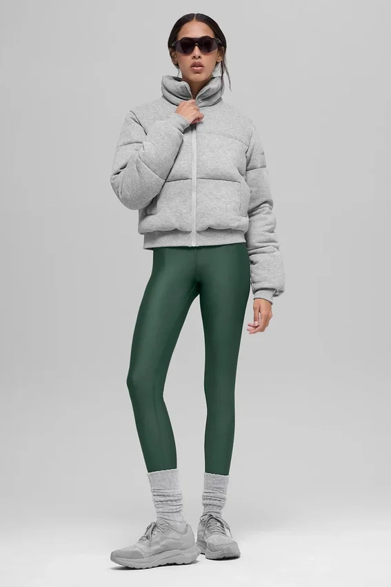 Sudadera acolchada - Gris jaspeado deportivo