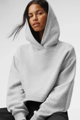 Sudadera con capucha Bae - Gris jaspeado deportivo