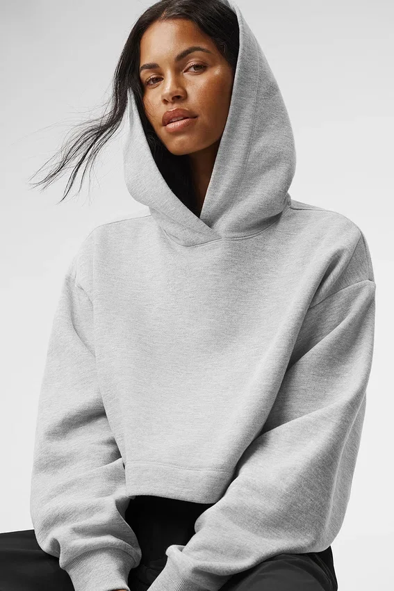 Sudadera con capucha Bae - Gris jaspeado deportivo