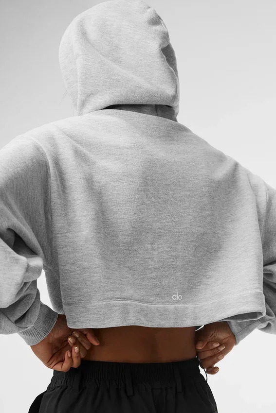 Sudadera con capucha Bae - Gris jaspeado deportivo