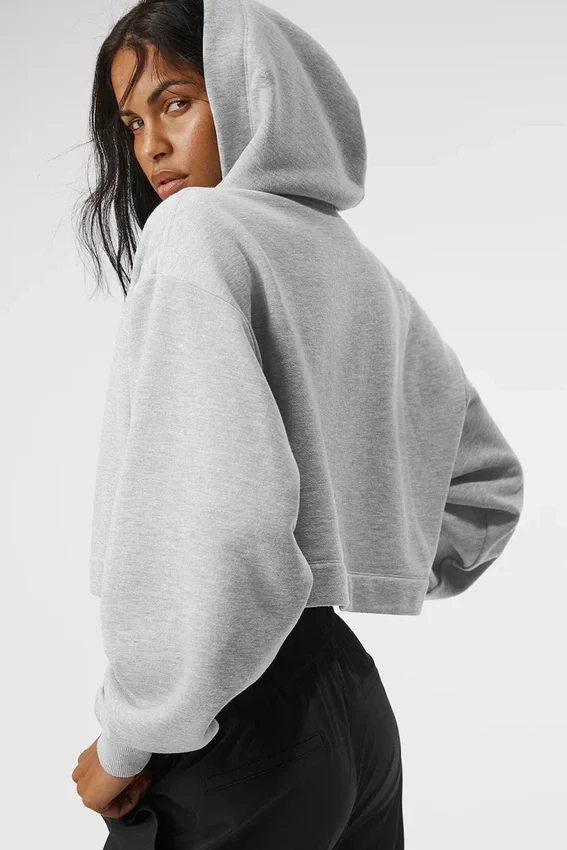 Sudadera con capucha Bae - Gris jaspeado deportivo