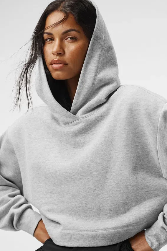 Sudadera con capucha Bae - Gris jaspeado deportivo