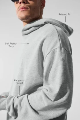 Sudadera con capucha Chill – Gris jaspeado deportivo