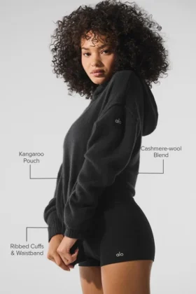 Sudadera con capucha de lana y cachemira New Class – Negro