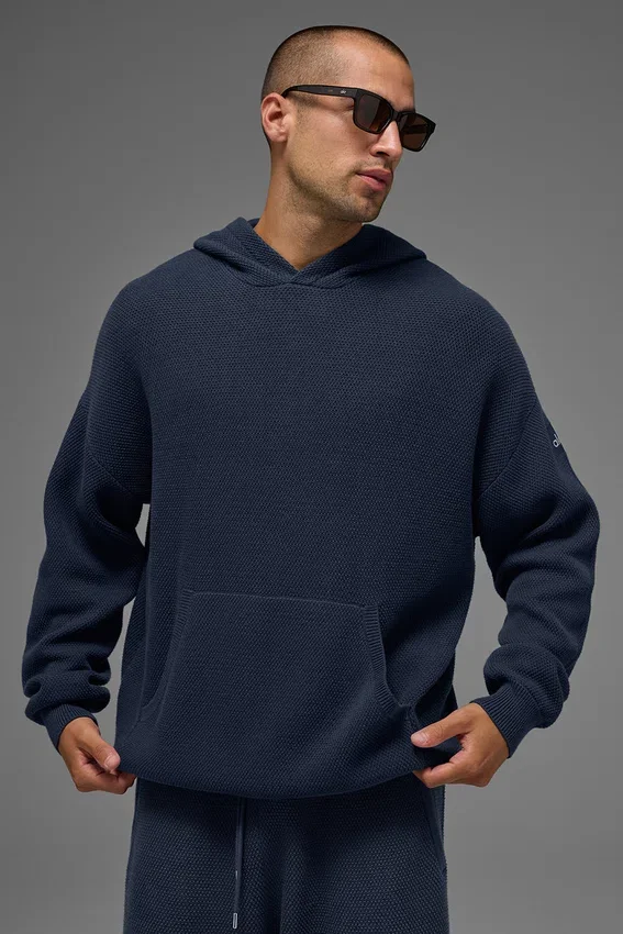 Sudadera con capucha de punto Sports Club - Azul marino