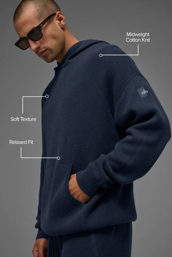 Sudadera con capucha de punto Sports Club - Azul marino