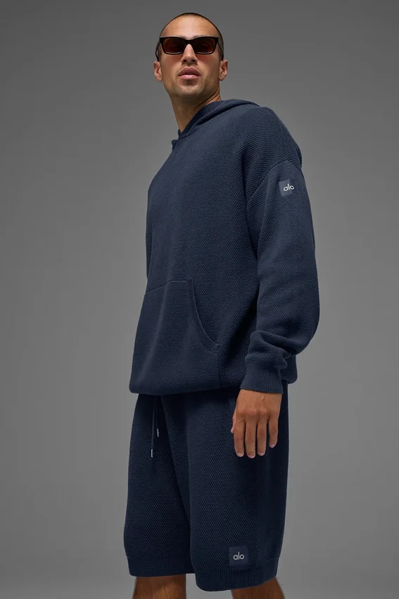 Sudadera con capucha de punto Sports Club - Azul marino