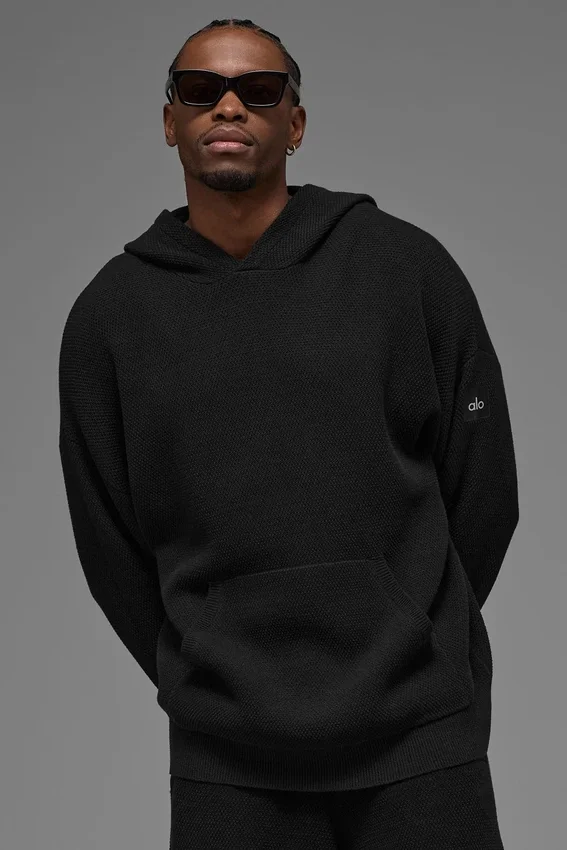 Sudadera con capucha de punto «Sports Club» - Negro