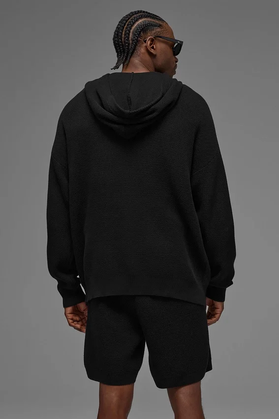 Sudadera con capucha de punto «Sports Club» - Negro