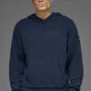 Sudadera con capucha de punto texturizado - Azul marino