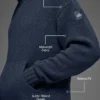 Sudadera con capucha de punto texturizado - Azul marino