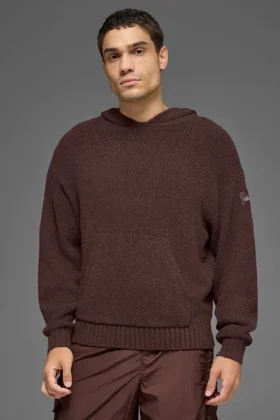 Sudadera con capucha de punto texturizado - Brownstone
