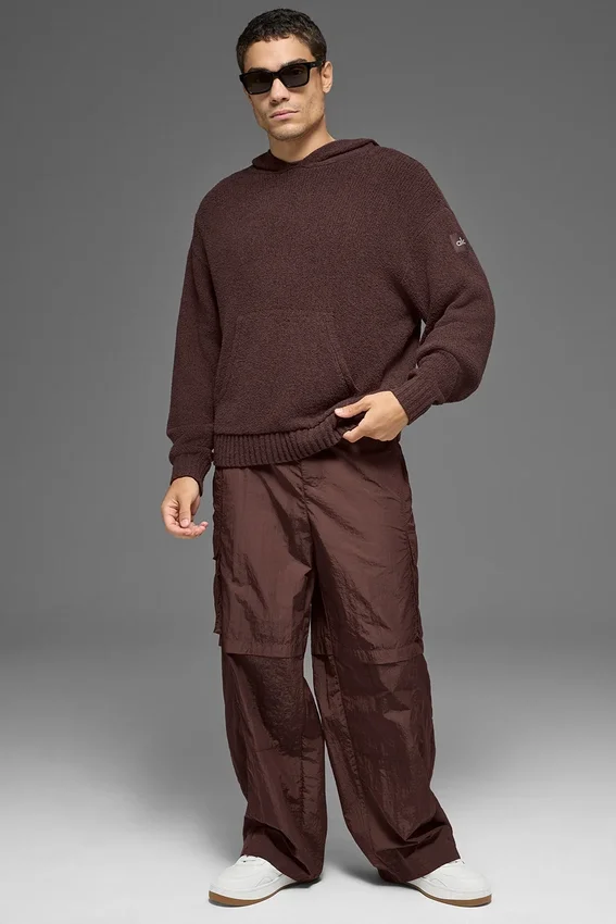 Sudadera con capucha de punto texturizado - Brownstone