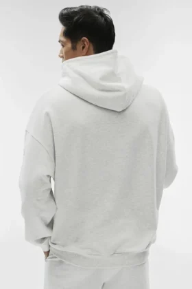 Sudadera con capucha Double Take – Blanco jaspeado