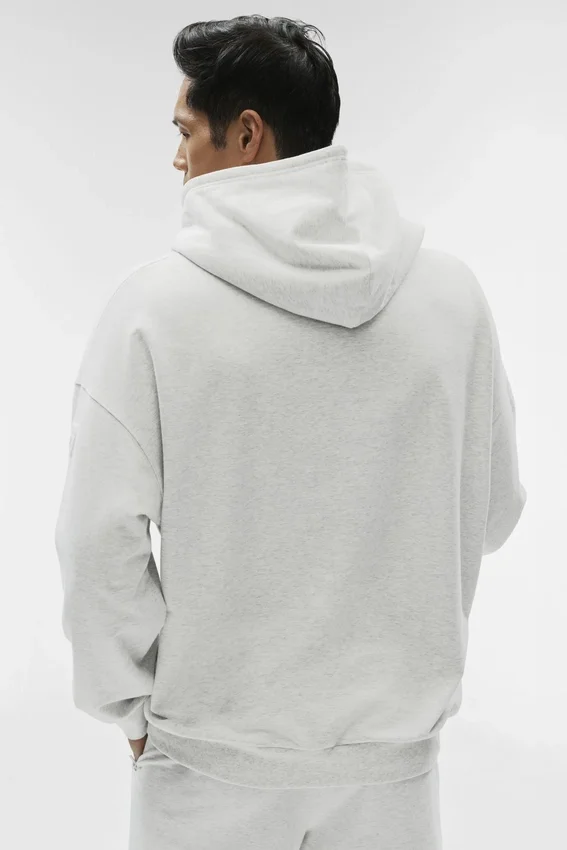 Sudadera con capucha Double Take - Blanco jaspeado