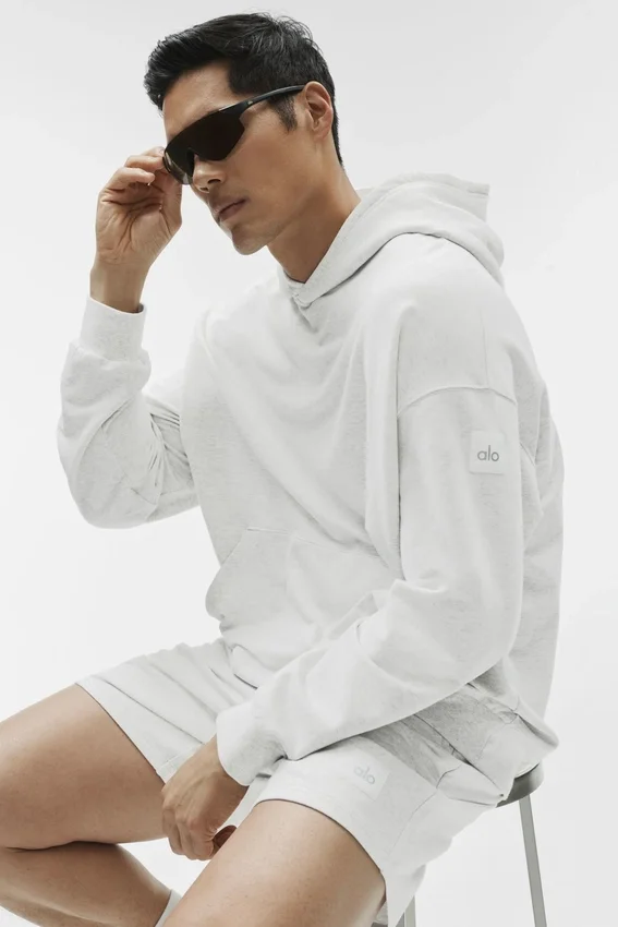 Sudadera con capucha Double Take - Blanco jaspeado