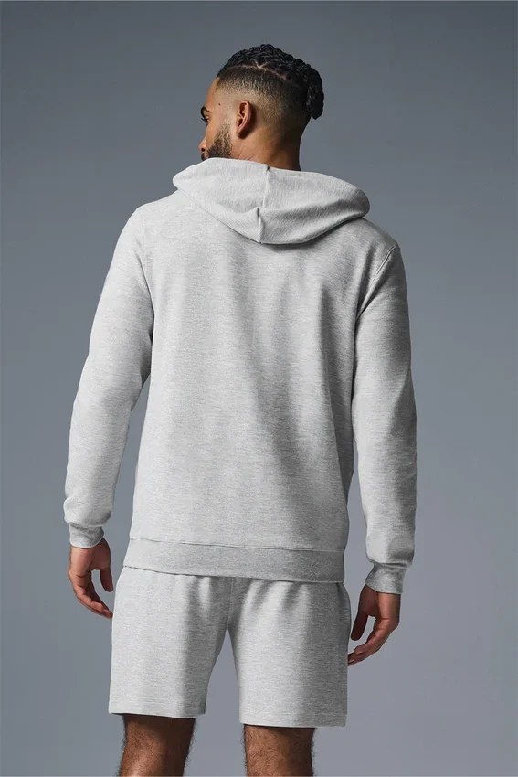 Sudadera con capucha Micro Waffle Fast Break - Gris jaspeado deportivo