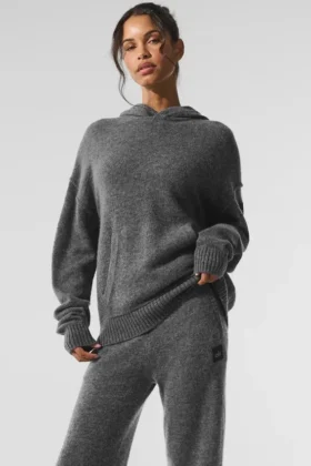 Sudadera con capucha New Class de lana y cachemira - Gris platino