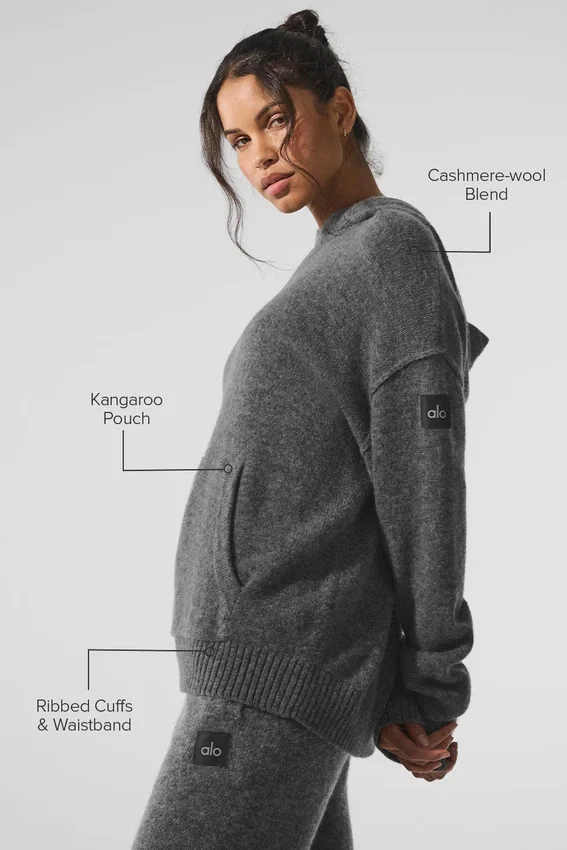 Sudadera con capucha New Class de lana y cachemira - Gris platino