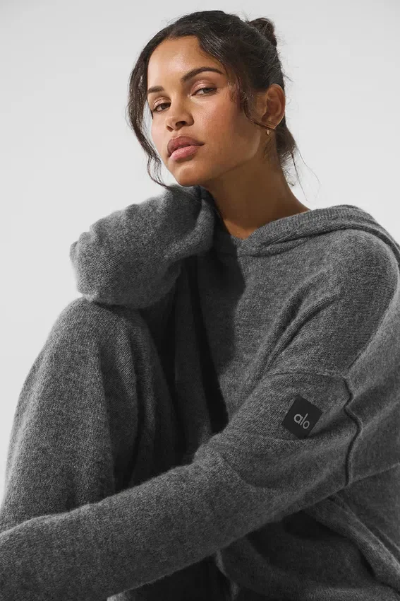 Sudadera con capucha New Class de lana y cachemira - Gris platino