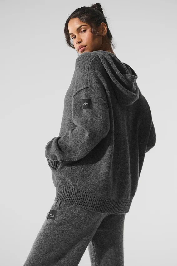 Sudadera con capucha New Class de lana y cachemira - Gris platino