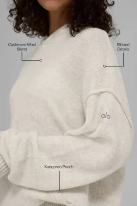 Sudadera con capucha New Class de lana y cachemira – Hueso jaspeado