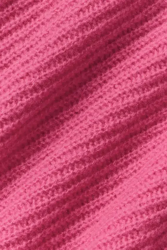 Sudadera con capucha Noble de lana y cachemira con costuras acanaladas y cremallera completa - Rosa paraíso
