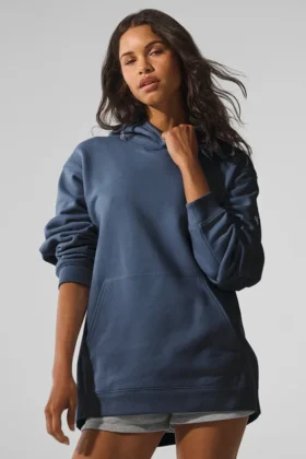 Sudadera con capucha Renown de peso pesado - Bluestone