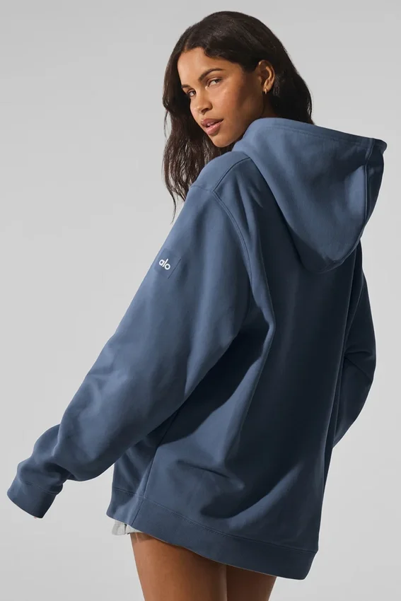 Sudadera con capucha Renown de peso pesado - Bluestone