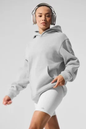 Sudadera con capucha Renown de tejido grueso - Gris jaspeado deportivo
