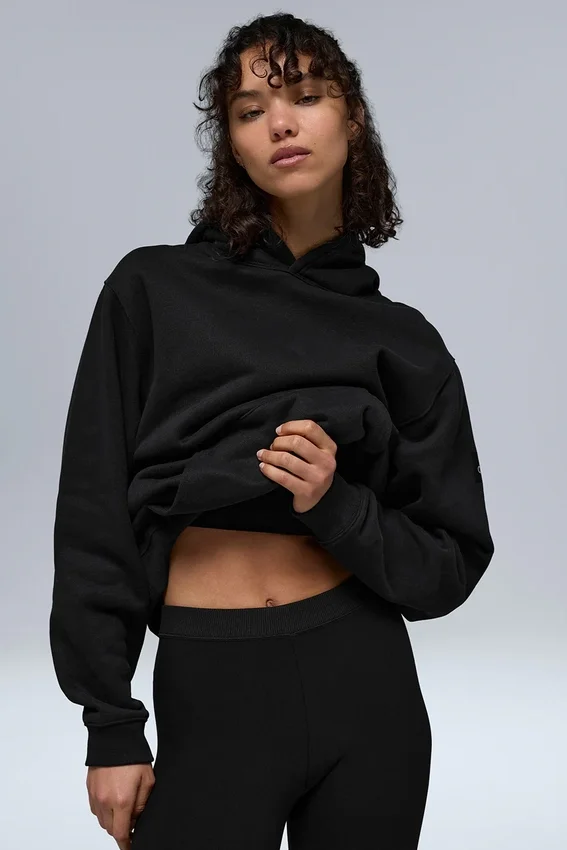 Sudadera con capucha Renown de tejido grueso - Negro