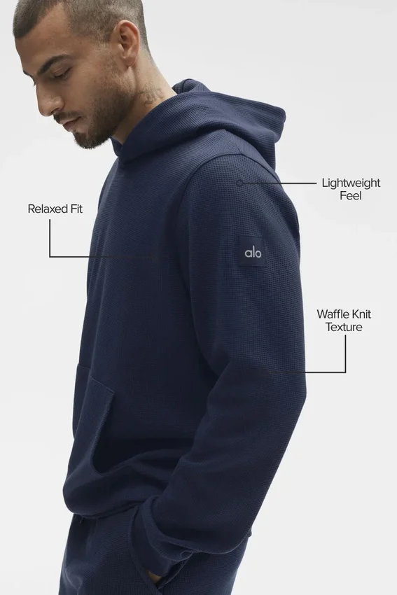 Sudadera con capucha Waffle Lounge - Azul marino