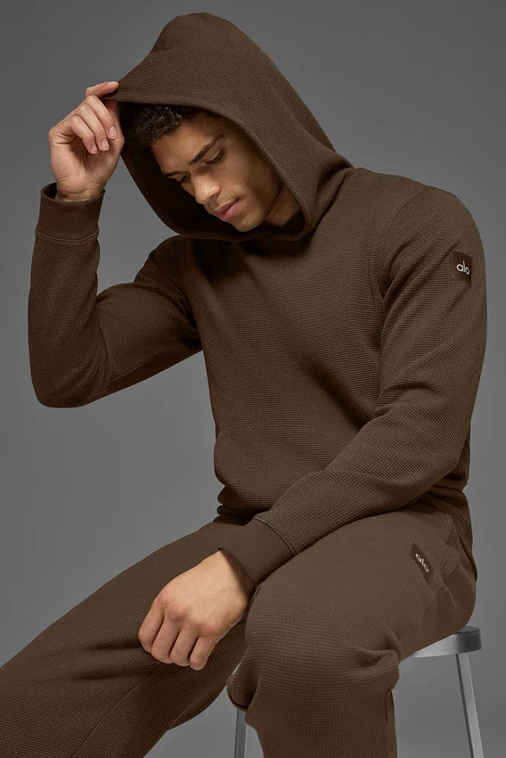 Sudadera con capucha Waffle Lounge - Espresso