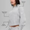 Sudadera con capucha Winter Bliss de punto trenzado - Gris jaspeado deportivo