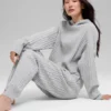 Sudadera con capucha Winter Bliss de punto trenzado - Gris jaspeado deportivo