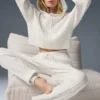 Sudadera con capucha Winter Bliss de punto trenzado - Marfil