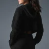 Sudadera con capucha Winter Bliss de punto trenzado - Negro