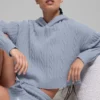 Sudadera con capucha Winter Bliss de punto trenzado - Winter Frost