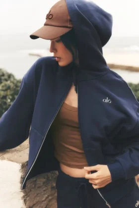 Sudadera con capucha y cremallera completa Accolade - Azul marino