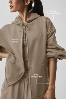 Sudadera con capucha y cremallera completa Accolade – Gravel