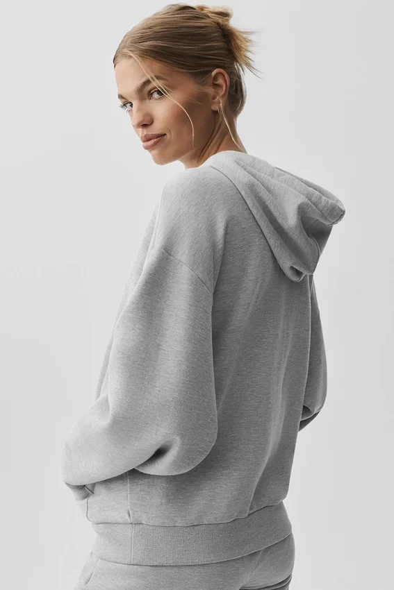 Sudadera con capucha y cremallera completa Accolade - Gris jaspeado deportivo