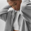 Sudadera con capucha y cremallera completa Accolade - Gris jaspeado deportivo