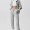 Sudadera con capucha y cremallera completa Accolade - Gris jaspeado deportivo