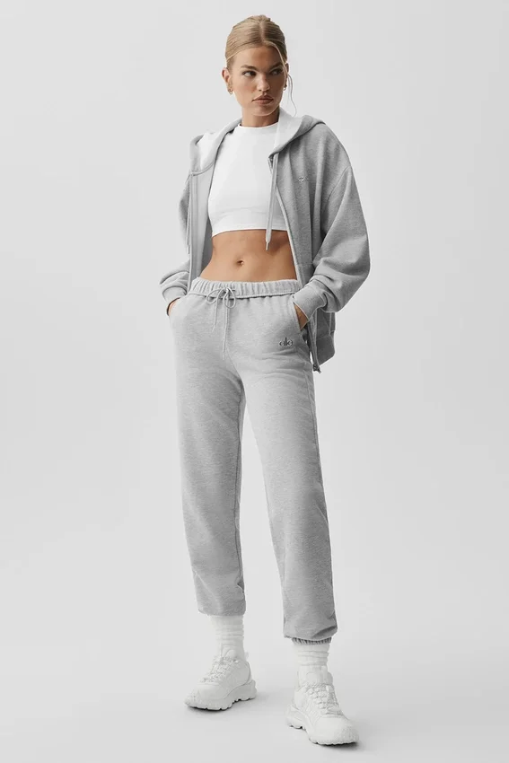 Sudadera con capucha y cremallera completa Accolade - Gris jaspeado deportivo