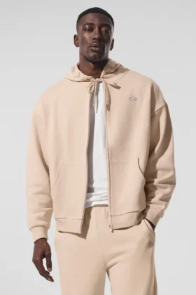 Sudadera con capucha y cremallera completa Accolade - Macadamia