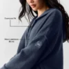 Sudadera con capucha y cremallera completa de lana y cachemira New Class - Azul marino